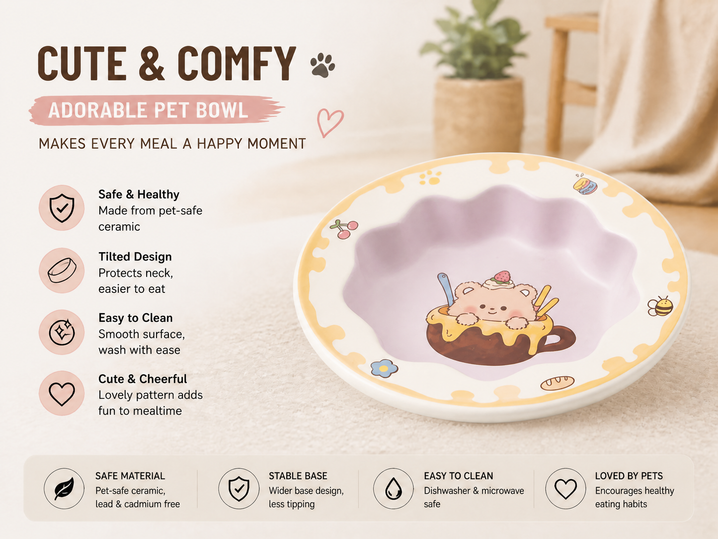 Honey Joy "Sweet Bear" Ceramic Bowl Set