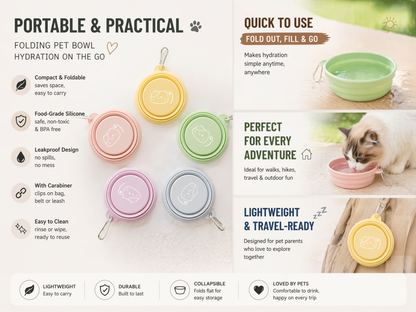 Honey Joy Collapsible Pet Travel Bowl