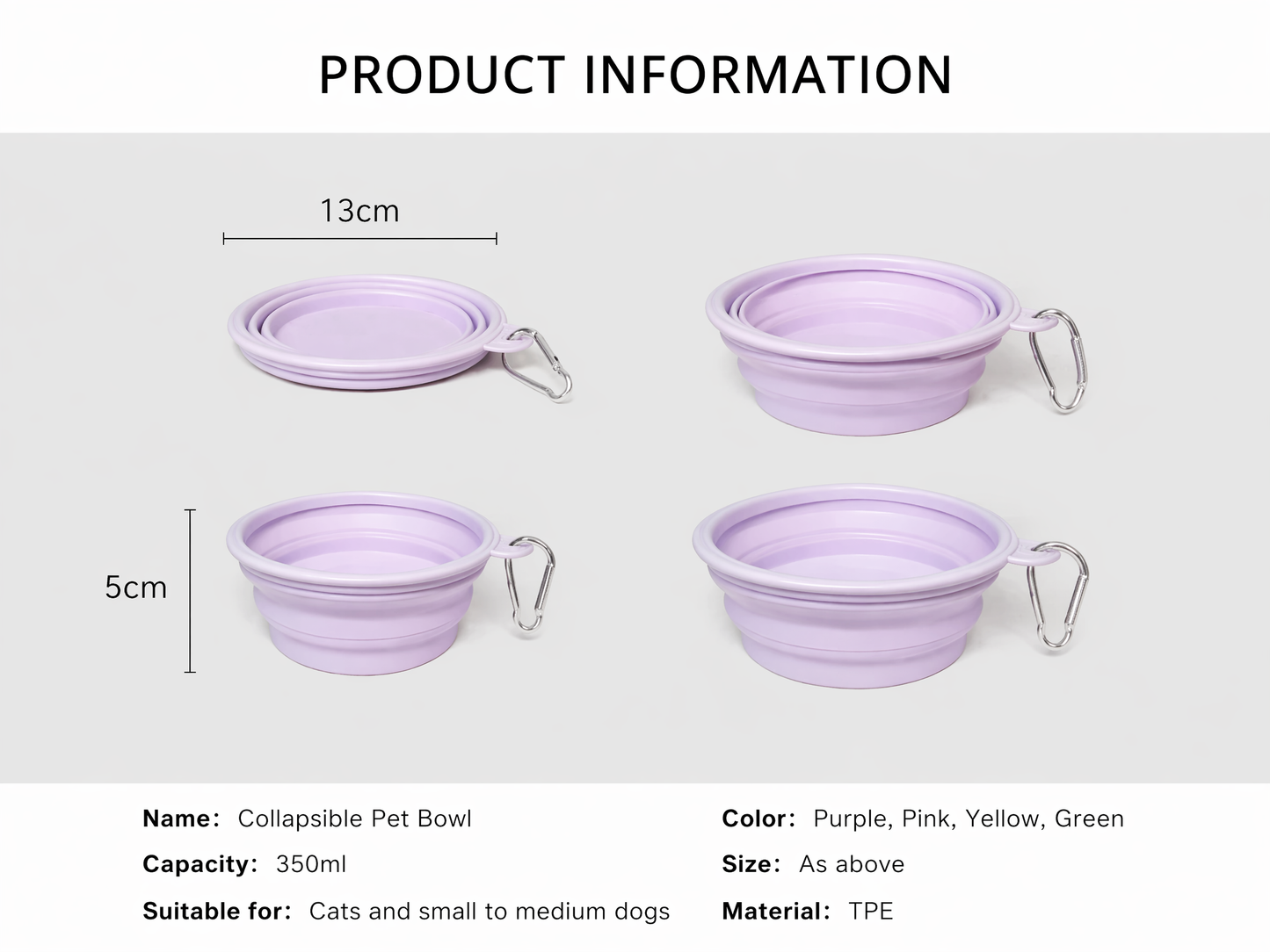 Honey Joy Collapsible Pet Travel Bowl