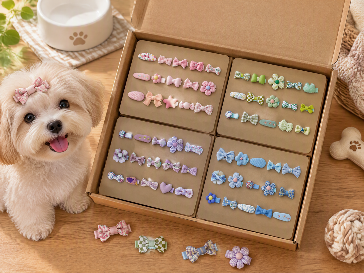 HoneyjoyPaws Little Joys | Four-Color Dog Hair Clip Set