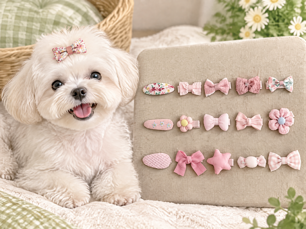 HoneyjoyPaws Little Joys | Four-Color Dog Hair Clip Set