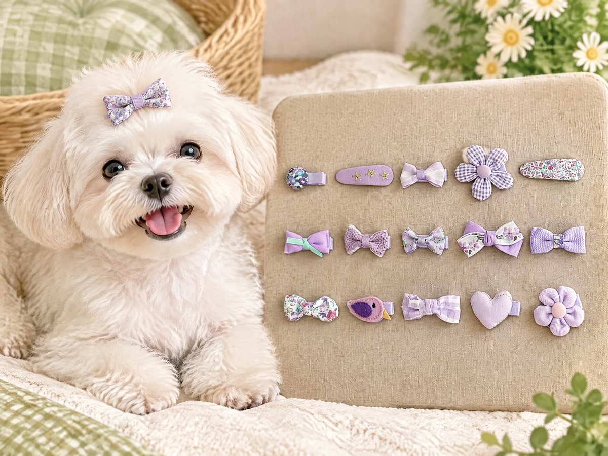 HoneyjoyPaws Little Joys | Four-Color Dog Hair Clip Set